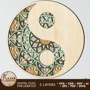 MANDALA YIN YANG Cut Template