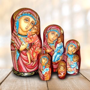 Russian Wooden Matryoshka Mother of God.Nesting Doll 5 pes.