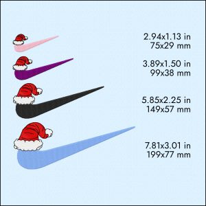 Nike Christmas hat Embroidery Design, New Year swoosh logo