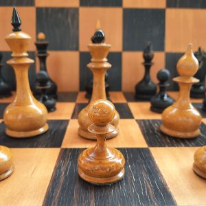 antique old soviet chess pieces 1950s