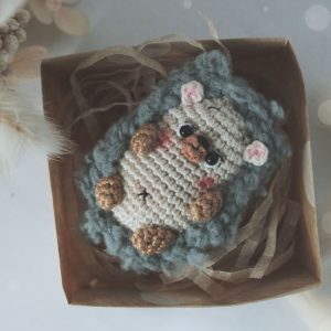 Micro Crocheted Hedgehog Keyring/bag Charm/keychain 