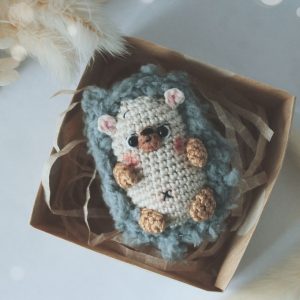 Micro Crocheted Hedgehog Keyring/bag Charm/keychain 