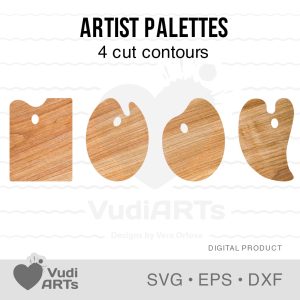 Artist palette vector cnc. Laser cut templates. Laser models for cutting