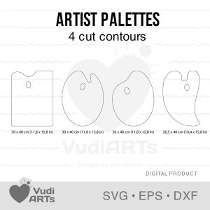 Artist palette vector cnc. Laser cut templates. Laser models for cutting