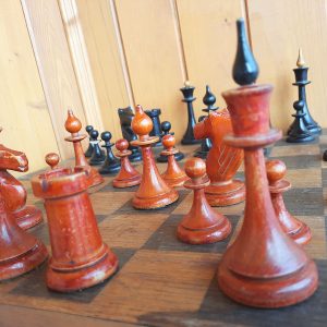 Soviet Chess Set Made 1984 Roman Warriors and Wooden 20 Inch 