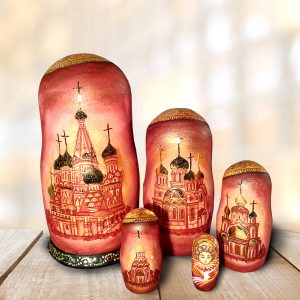 Russian Wooden Matryoshka Mother of God.Nesting Doll 5 pes.