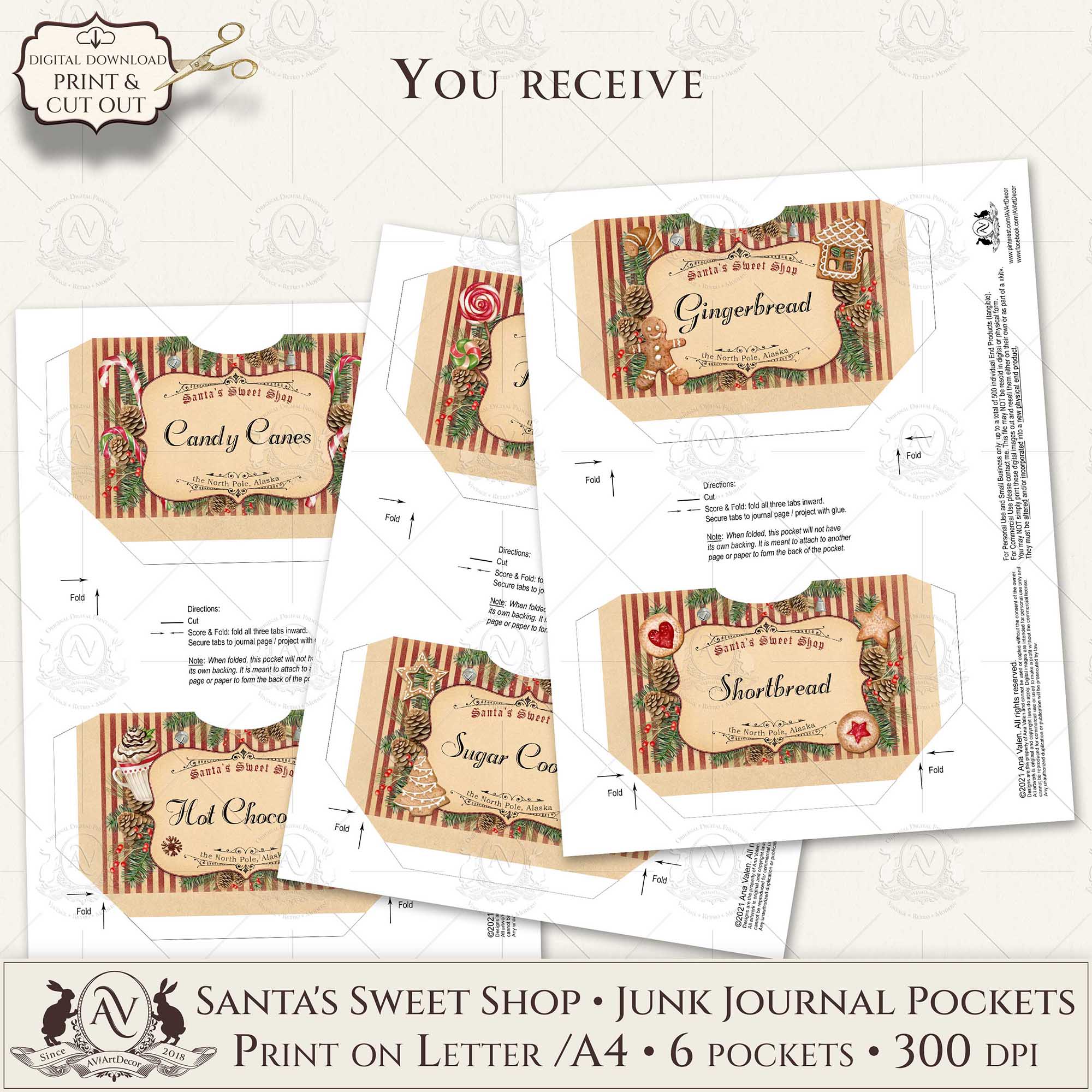 Santa's Sweet Shop Journal Pockets