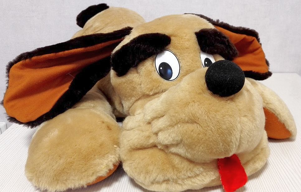 Vintage Spoofer Fable Toy Co. 1950’s Plush Dog 41” High Orange w Tag RARE