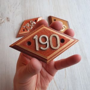 vintage room door number sign 190
