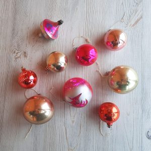 Soviet Christmas balls glass ornaments vintage – Old Russian New Year Tree decor toys