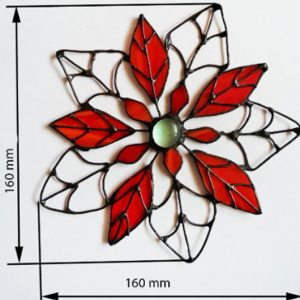 Poinsettia Glass Art suncatcher
