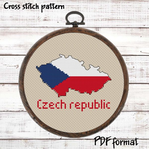 Czech republic Map Cross Stitch Pattern