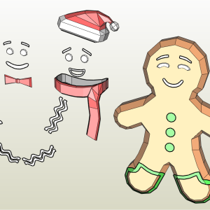 gingerbread man papercraft template pattern diy christmas decor