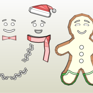 gingerbread man papercraft template pattern diy christmas decor