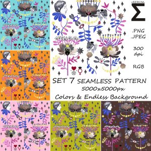Seamless patterns (i.e. tiled, endless, repeatable). You can put one image next to another to get the desired size. Being an artist of your life is very easy, you can choose what you like and apply it wherever you want, for example, you can print a picture you like on wallpaper or fabric. To be a designer there of things that are important to you.