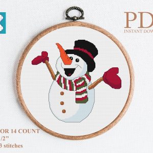 Snowman cross stitch pattern