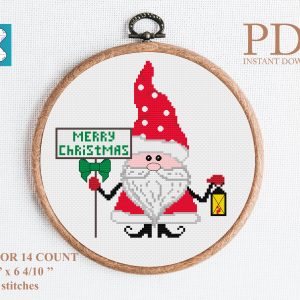 Christmas gnome 7 cross stitch pattern