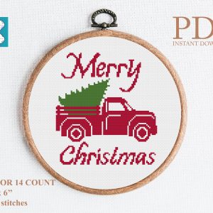 Merry Christmas cross stitch pattern