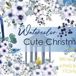 Watercolor holiday Christmas decor Christmas rustic png
