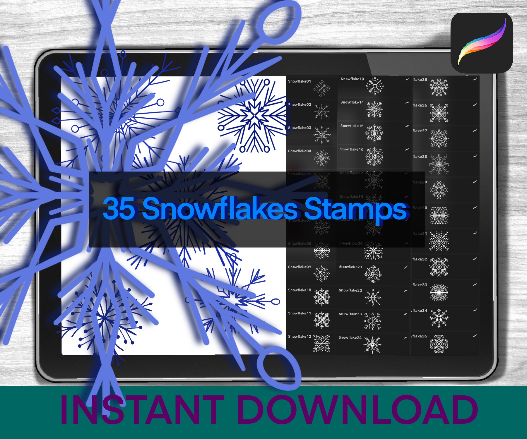 Snowflake Procreate Stamps