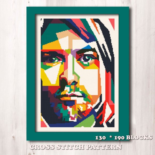 Kurt Cobain cross stitch pattern