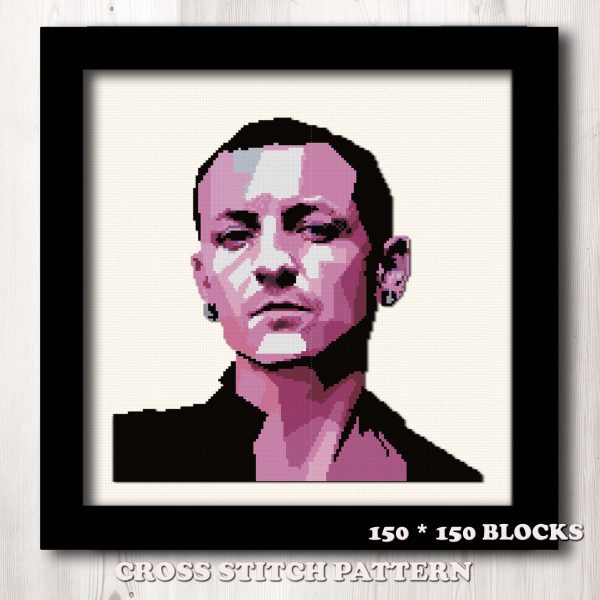 Chester Bennington cross stitch pattern