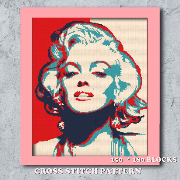 Marilyn Monroe cross stitch pattern