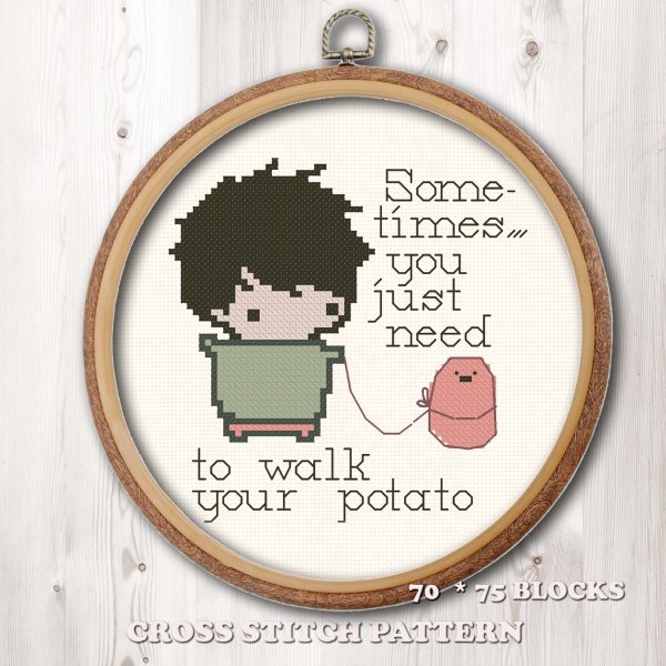 walk your potato cross stitch pattern