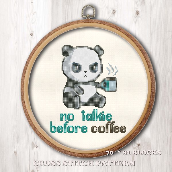 tiny panda cross stitch pattern