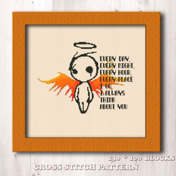 Angel and wings cross stitch
