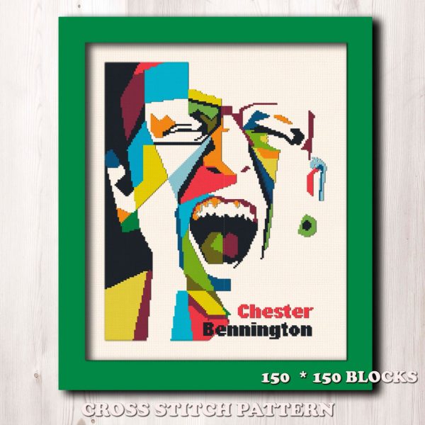 Chester Bennington cross stitch pattern