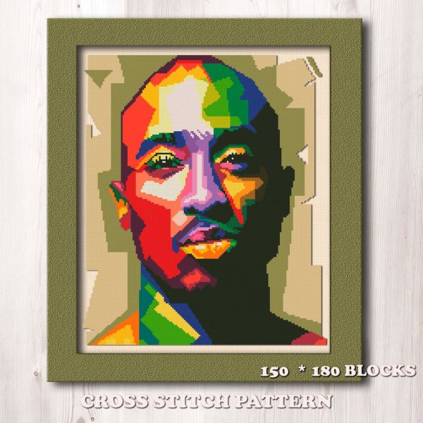Tupac cross stitch pattern