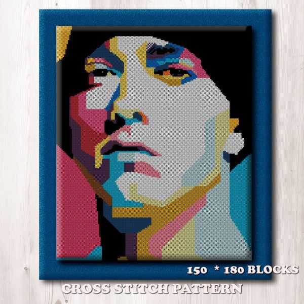 Eminem portrait cross stitch pattern