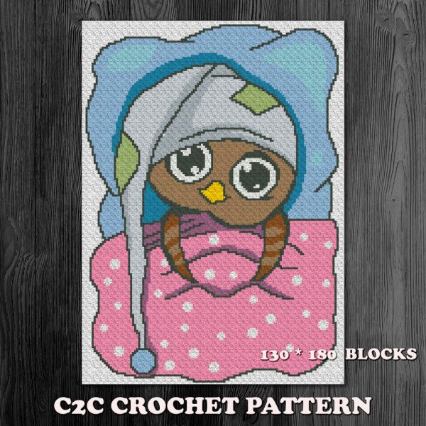 Sleepy owl crochet afghan