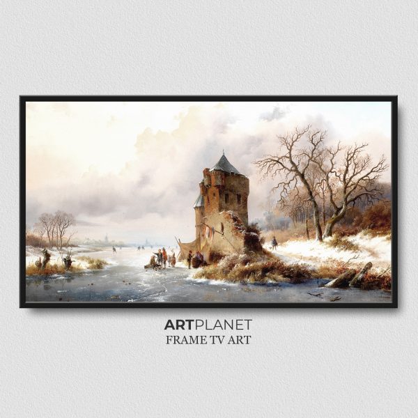 Samsung Frame TV Art Winter Landscape Painting