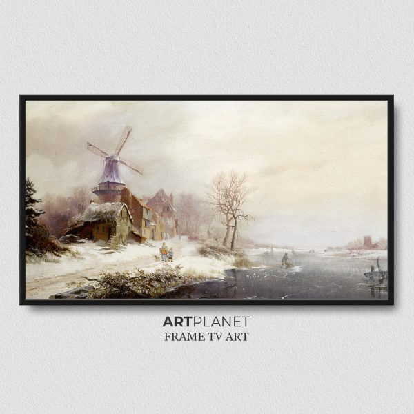 Samsung Frame TV Art Winter Landscape Painting
