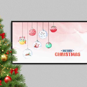 Merry Christmas Samsung Frame TV Art Watercolor