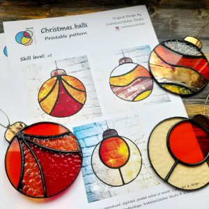 Stained Glass Patterns, Feathers Set, Glass Suncatchers