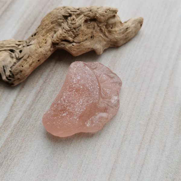 Peachy pink genuine sea glass P82