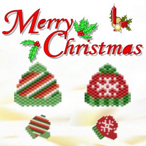 Peyote stitch pattern Christmas beaded pattern Winter hat and mittens Gift PDF