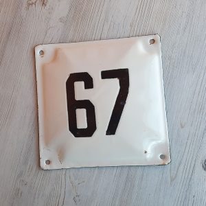 67 address street number sign white black