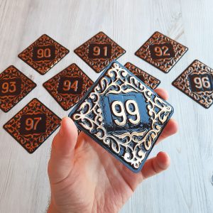 Apartment door number plate 99 vintage rhomb sign black