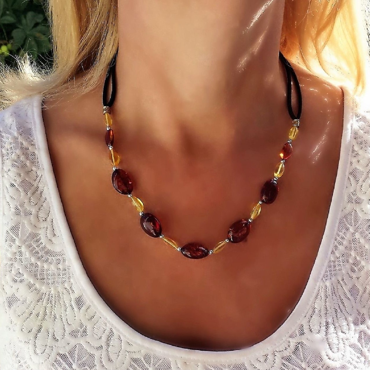 Adult Necklace - Cherry- 100% natural amber |Buy online