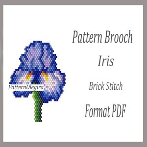 IRIS Brooch bead pattern PDF file Bead flower pattern Bead Iris Flower Pattern Olegirabeadpatterns