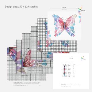 Cross stitch pattern Butterfly / Hand embroidery design Digital PDF file