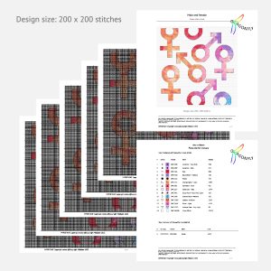 Cross stitch pattern – Male and female / Hand embroidery design Digital PDF file