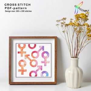 Cross stitch pattern – Male and female / Hand embroidery design Digital PDF file