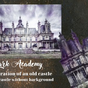 Digital painting poster old palace European castle