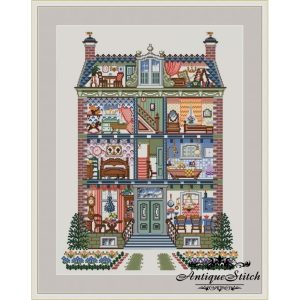 Dollhouse 1 Cross Stitch Pattern PDF Miniature embroidery
