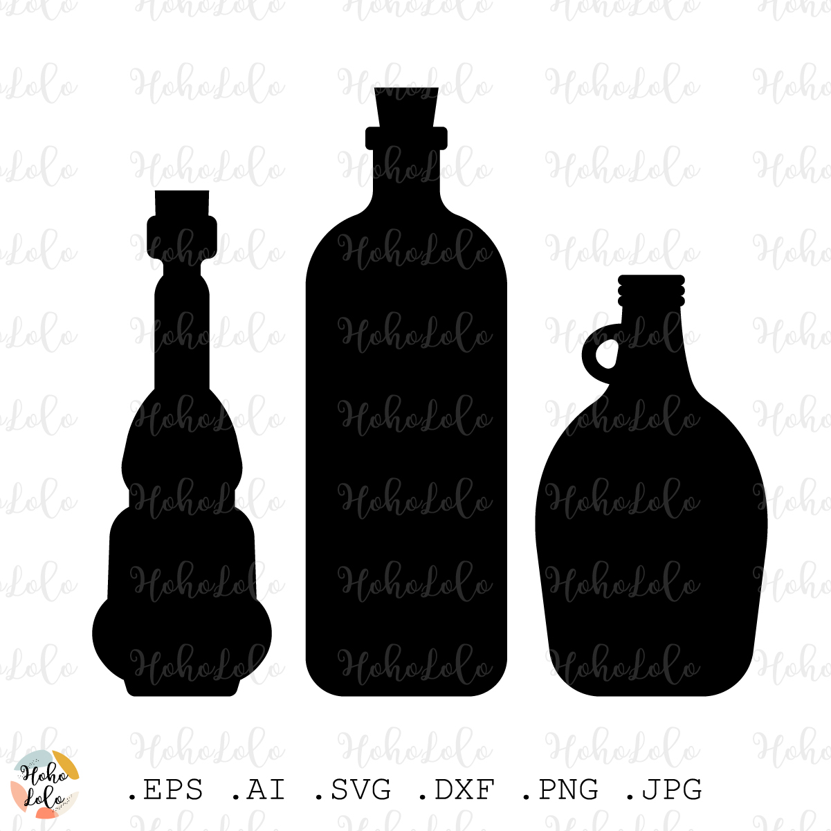 Bottles Svg Silhouette Cricut Files Stencil Clipart Png 2 Bottles Svg Silhouette